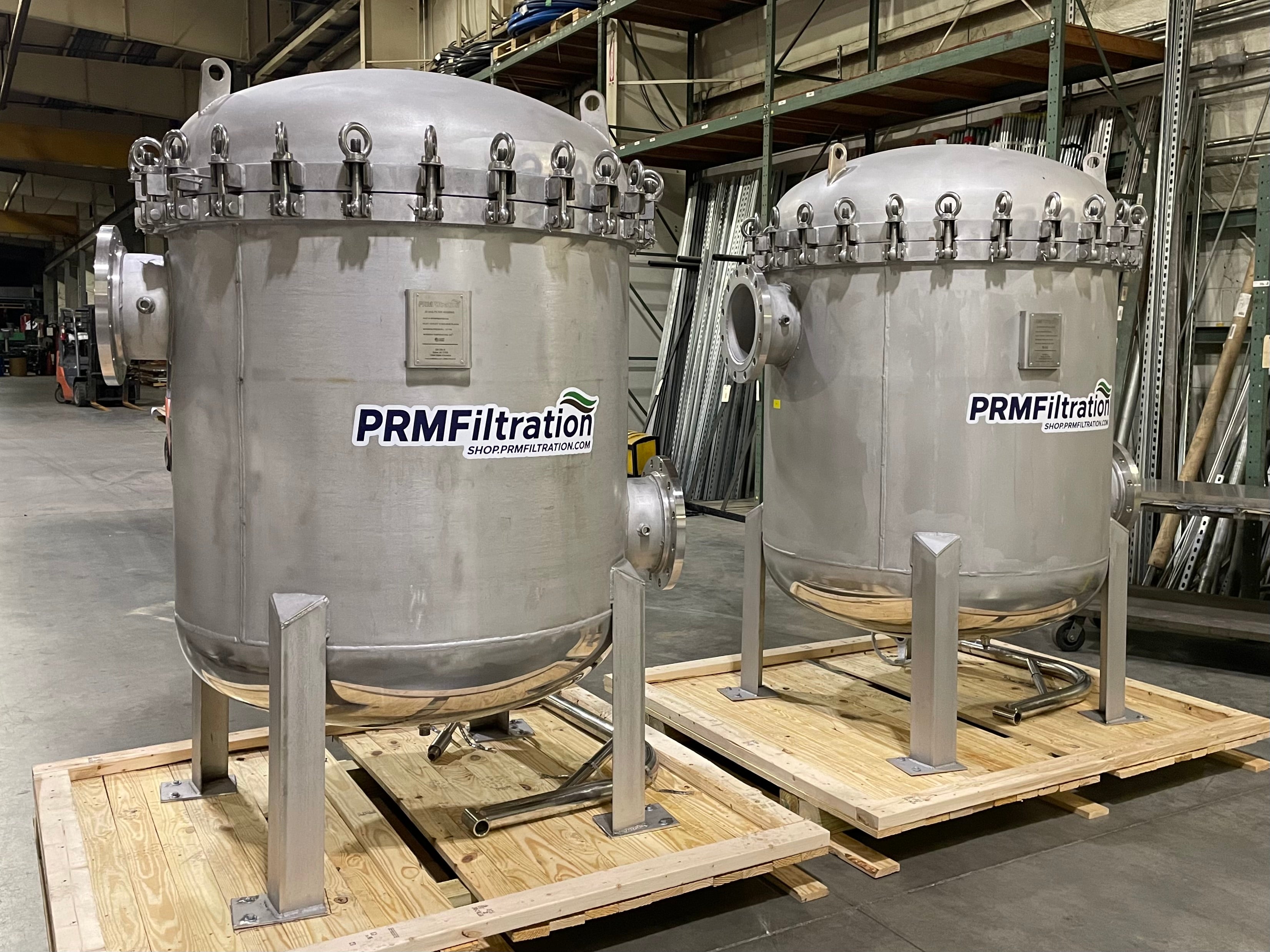 Made in America - PRM #2 304 Stainless Steel 20 Bag Multi-Filter Housing, 10 Inch Flange In/Out-150 psi