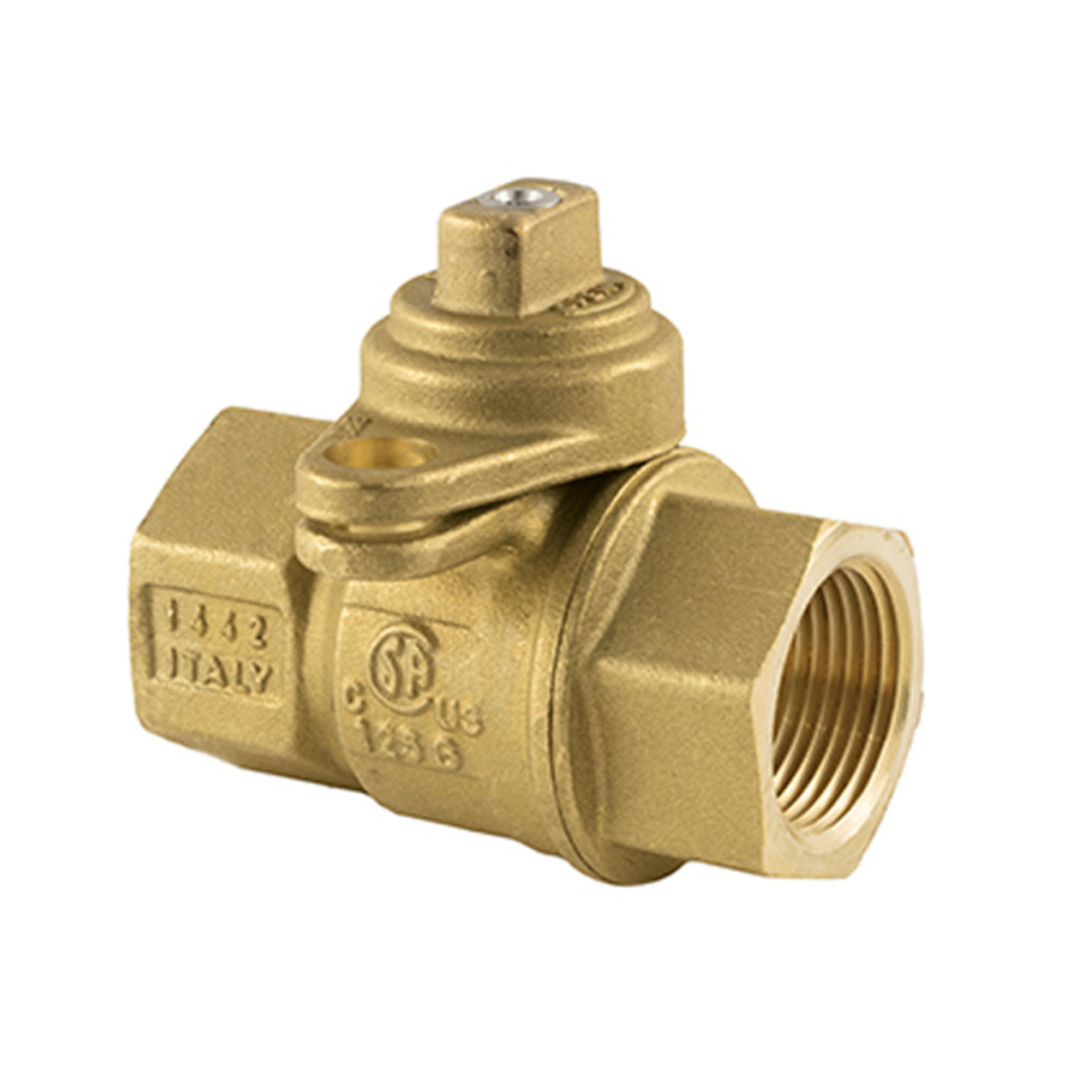 Jomar 242-005B 1 Inch BRASS Utility Gas Ball Valve, Full Port, 125 PSIG - Carton of 6