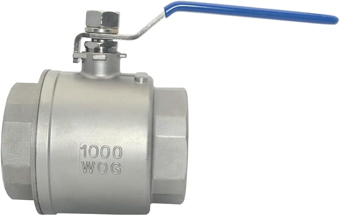 TANA 3 Inch Full Port Ball Valve Stainless Steel 304 Heavy Duty for Water, Oil, and Gas with Blue Vinyl Handle (3" NPT)
