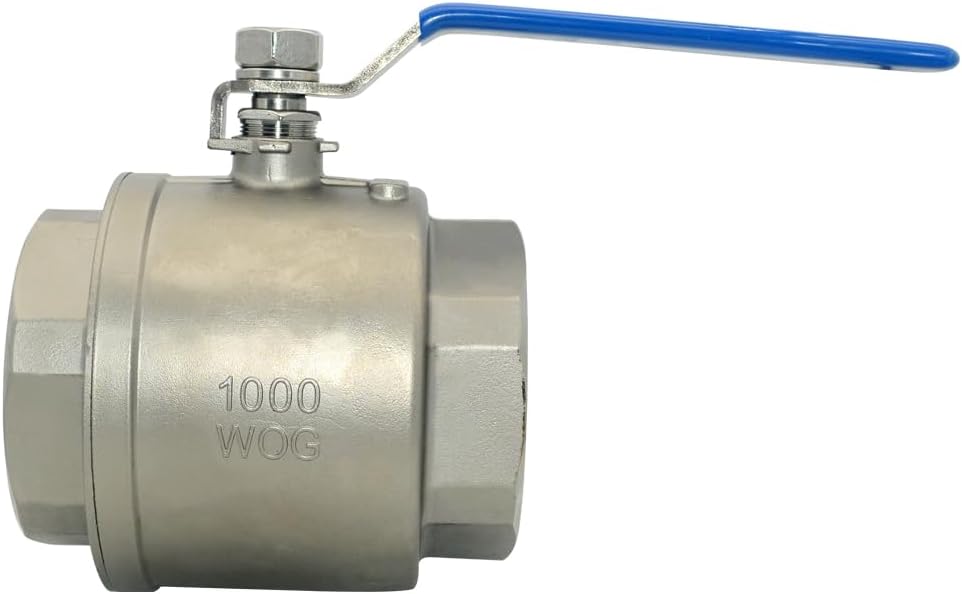 TANA 4 Inch Full Port Ball Valve Stainless Steel 304 Heavy Duty for Water, Oil, and Gas with Blue Vinyl Handle (4" NPT)