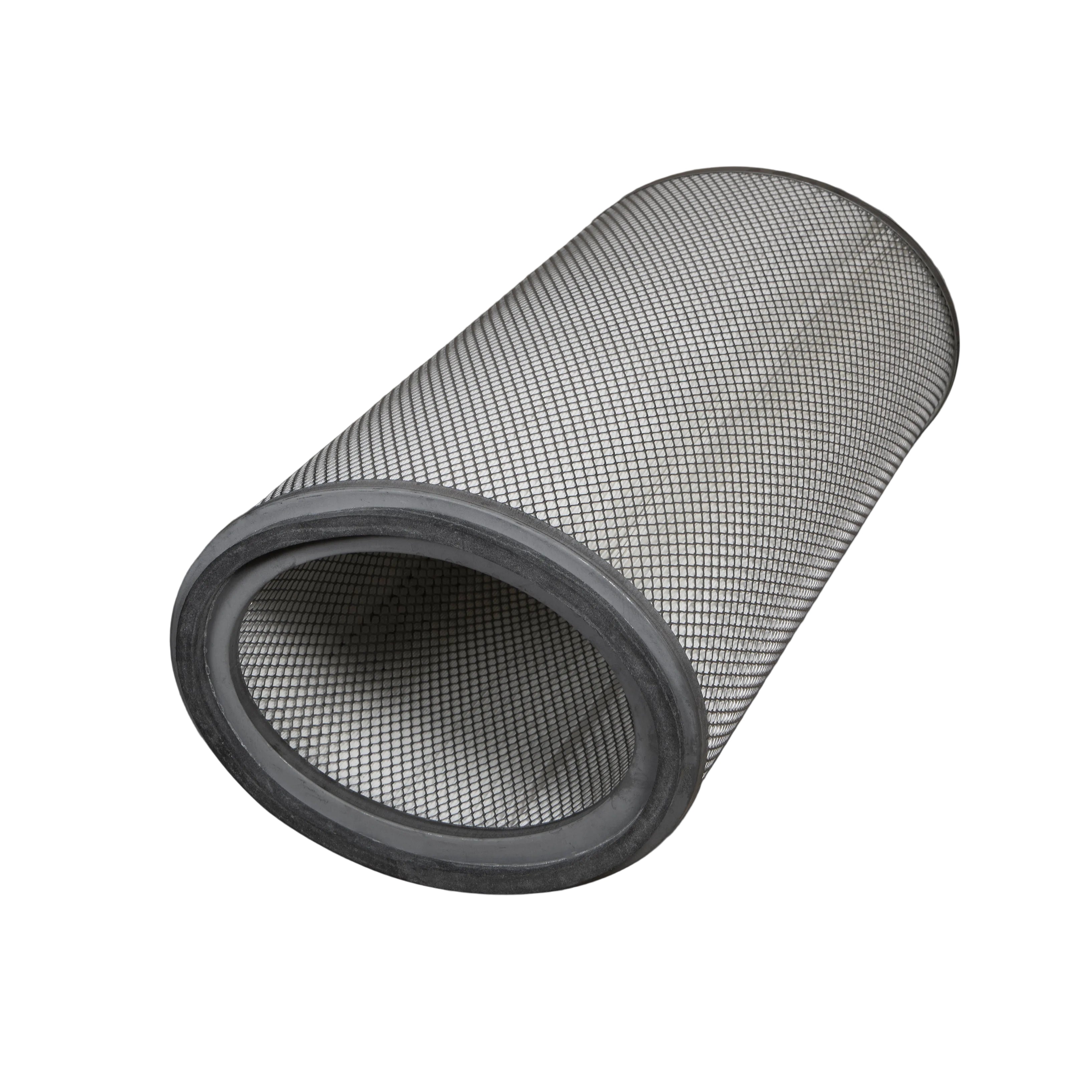 Dust Filter Cartridge - 14.36 Inch x 26 Inch Oval Open Top/Open Bottom - Nano on 80/20 Flame Retardant Media