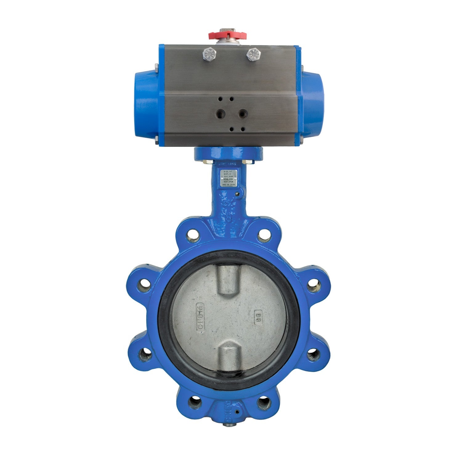 Bonomi 6 Inch SRN501S Lug Style Butterfly Valve, SS Disc with Spring Return Actuator, LS2 Limit Switch and NMR1-C1 Solenoid (120VAC Conduit)