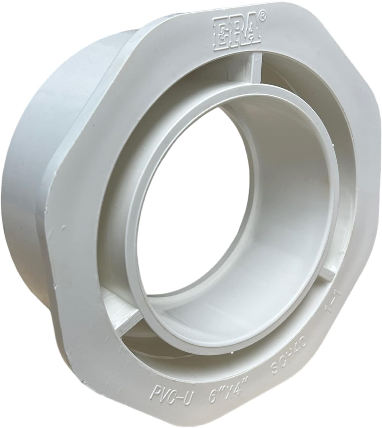 ERA Sch 40 PVC 6 Inch X 4 Inch Reducer Bushing, Slip X Socket, NSF Compliant
