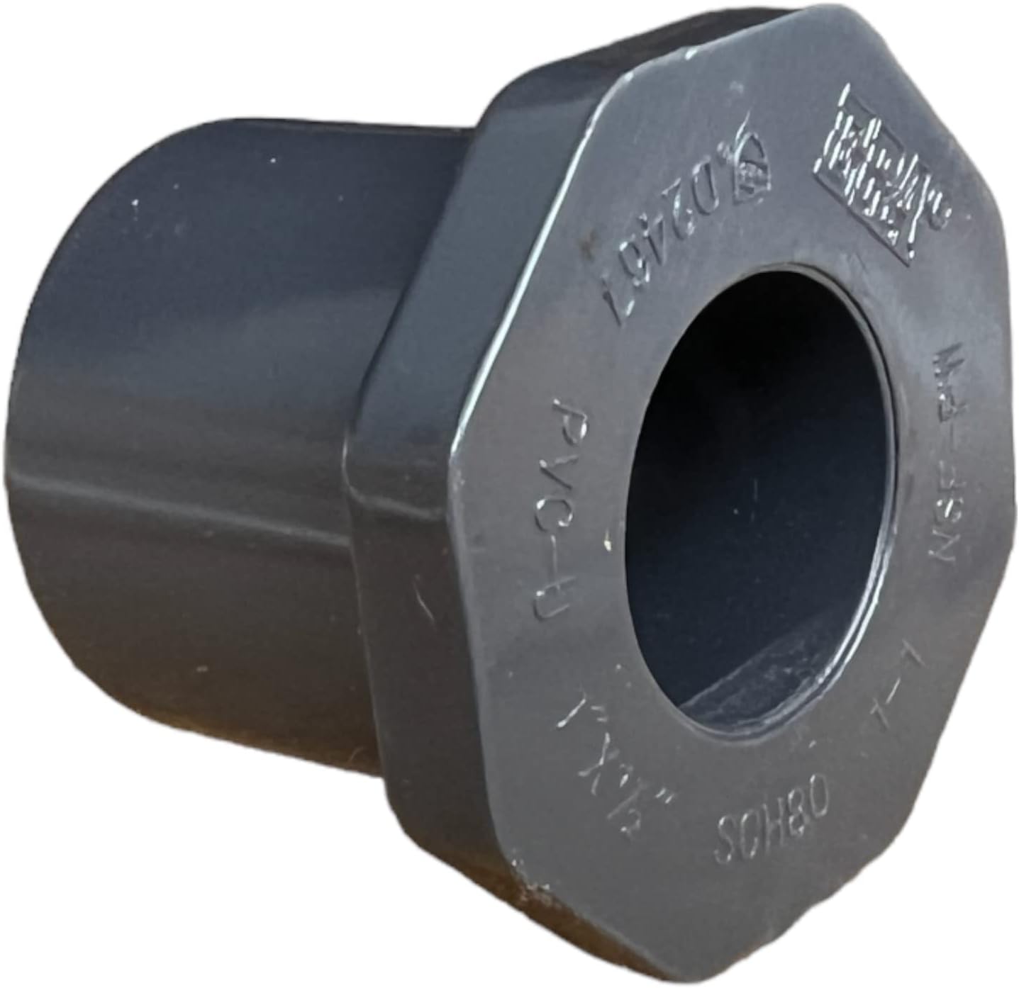 ERA Sch 80 PVC 1 Inch X 1/2 Inch Reducer Bushing, Slip X Socket, NSF Compliant