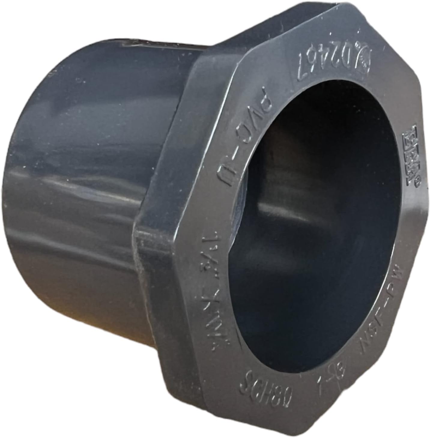 ERA Sch 80 PVC 1-1/2 Inch X 1-1/4 Inch Reducer Bushing, Slip X Socket, NSF Compliant
