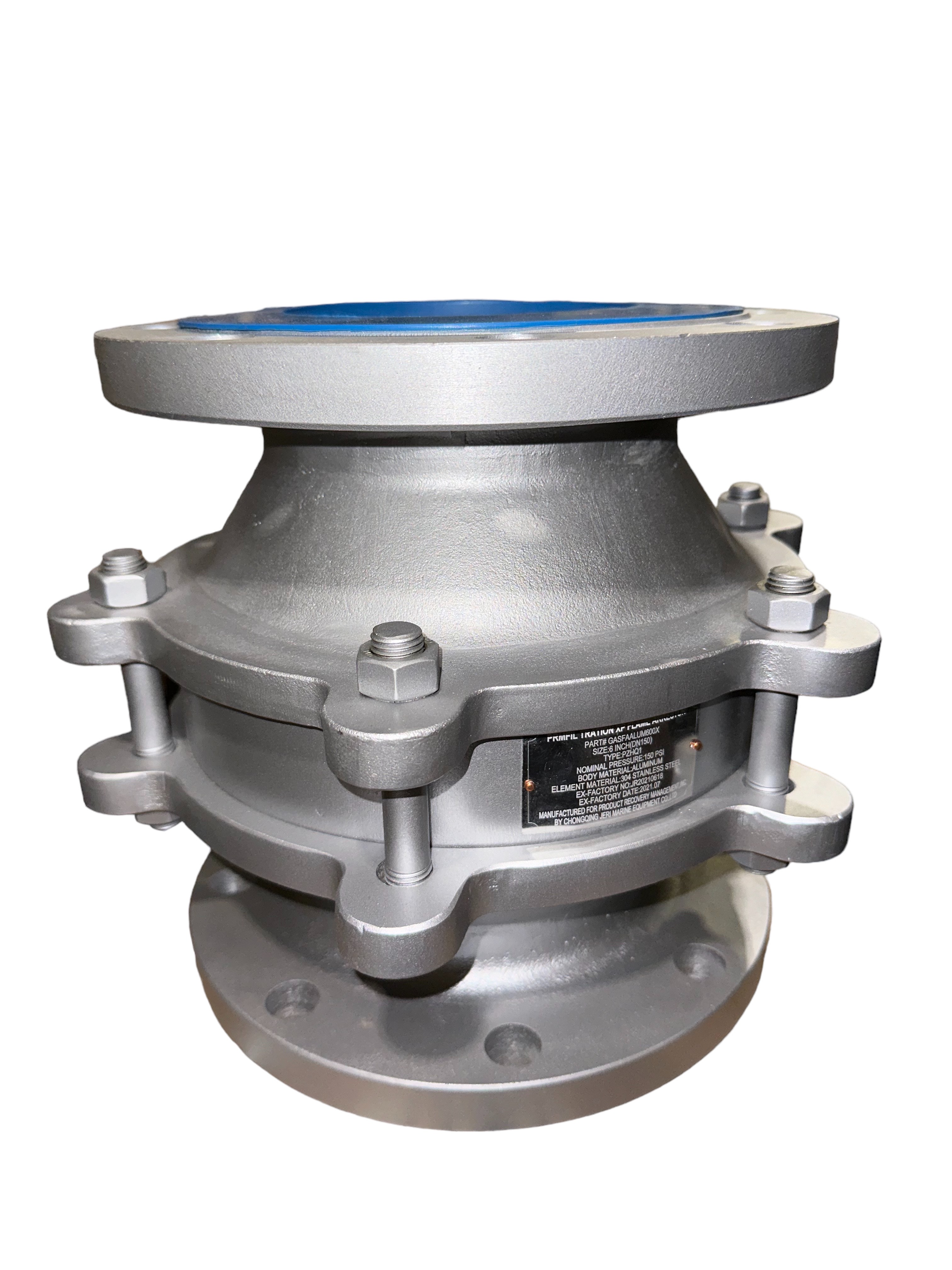 PRM 6" Flame Arrestor; 150# Flanged; Aluminum Body; 304 SS Element