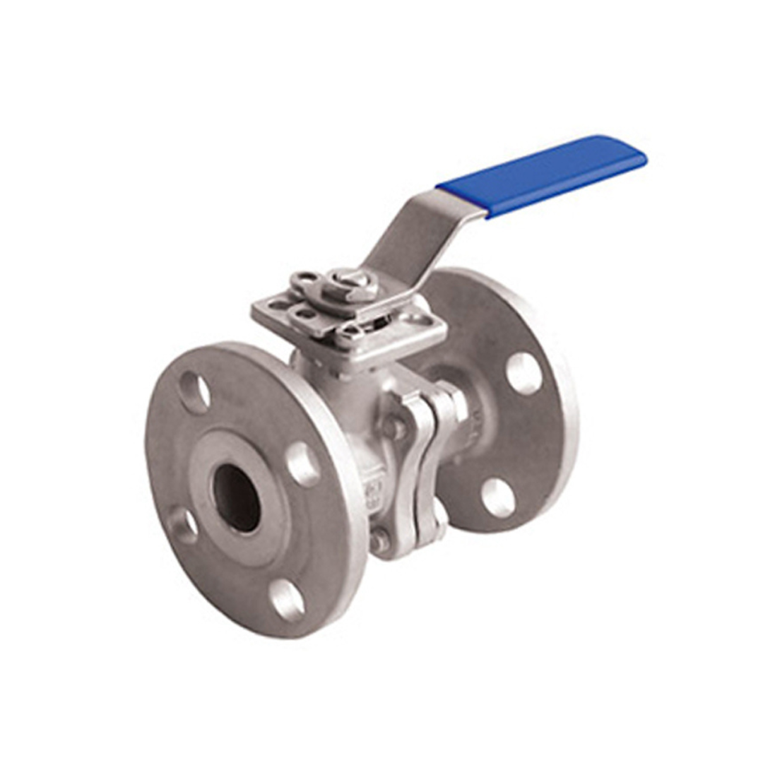 Jomar A2020D-112 1-1/2 Inch Stainless Steel Direct Mount Ball Valve, 2 Piece, Full Port, Flanged Connection, ISO Mounting Pad, 150 Class