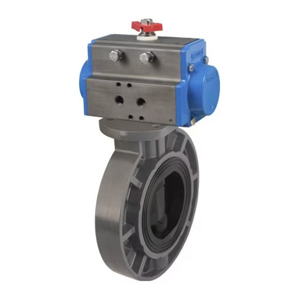 Bonomi SRPVCBFVE PVC Wafer Style Butterfly Valve, Spring Return Actuator