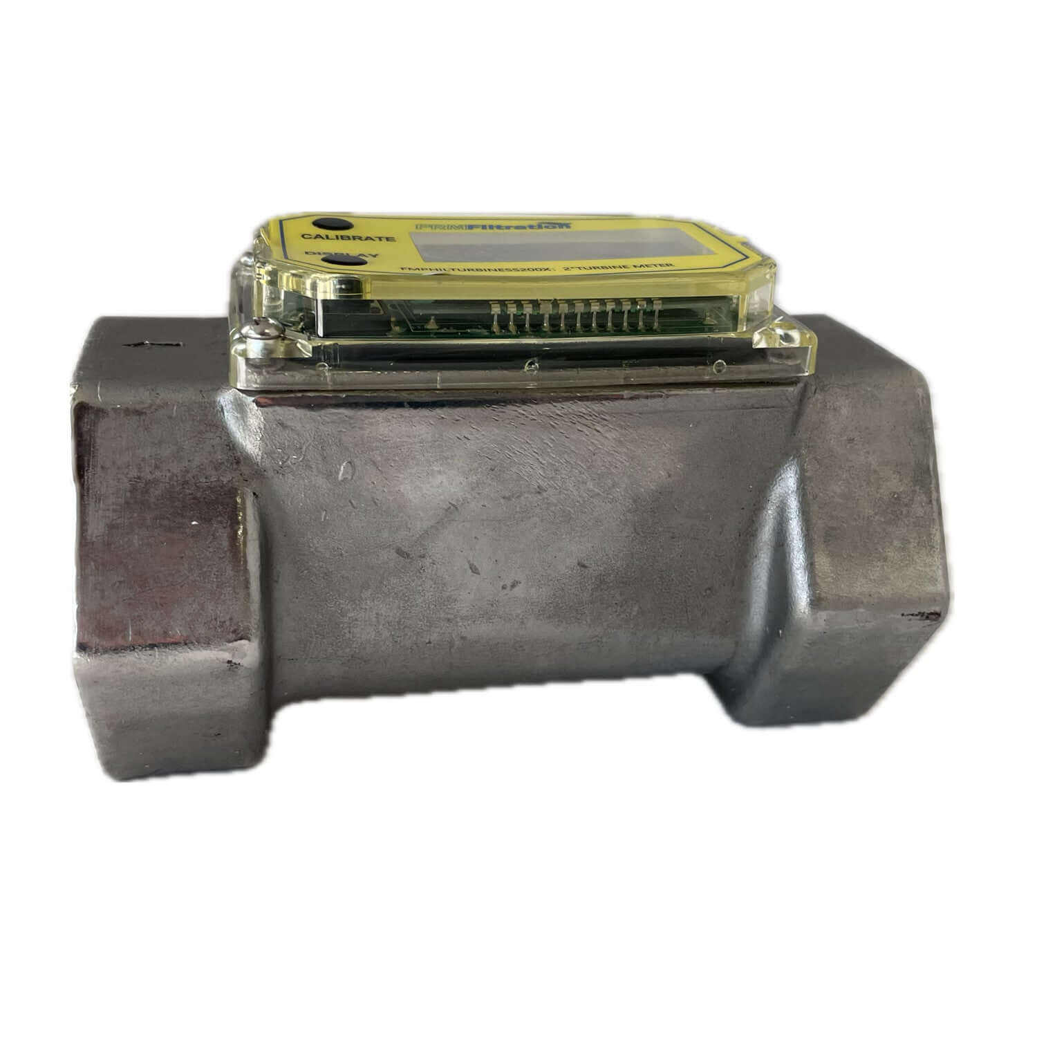Battery Powered 304 SS Turbine Flow Meter, 2 Inch NPT
