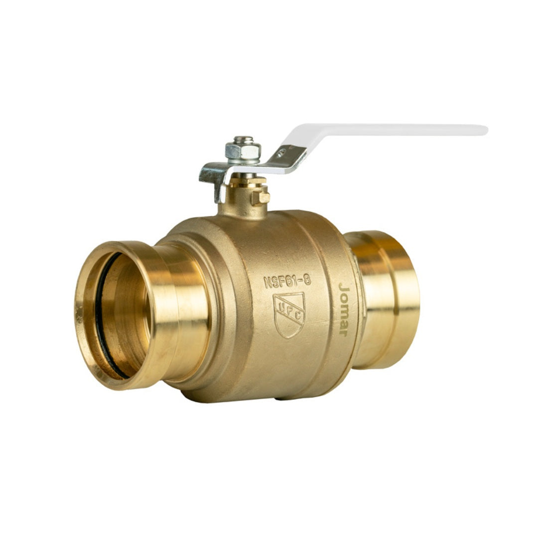 Jomar JP-150G XLC Full Port Press XLC Connection Lead Free Brass Ball Valve with Stainless Steel Trim
