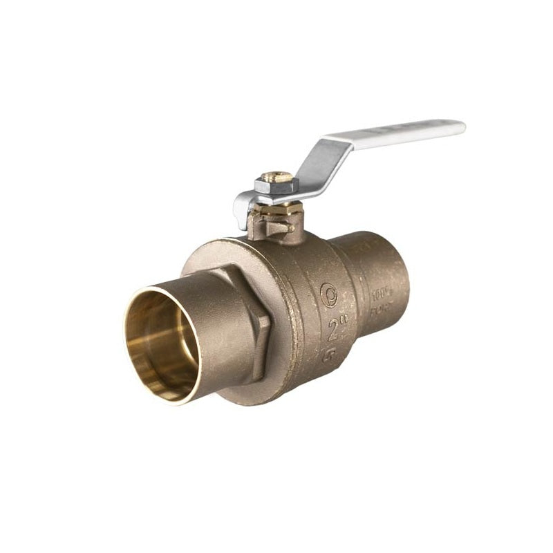 Jomar S-100CG Lead Free Brass Ball Valve, 2 Piece, Full Port, Solder Connection, 600 WOG