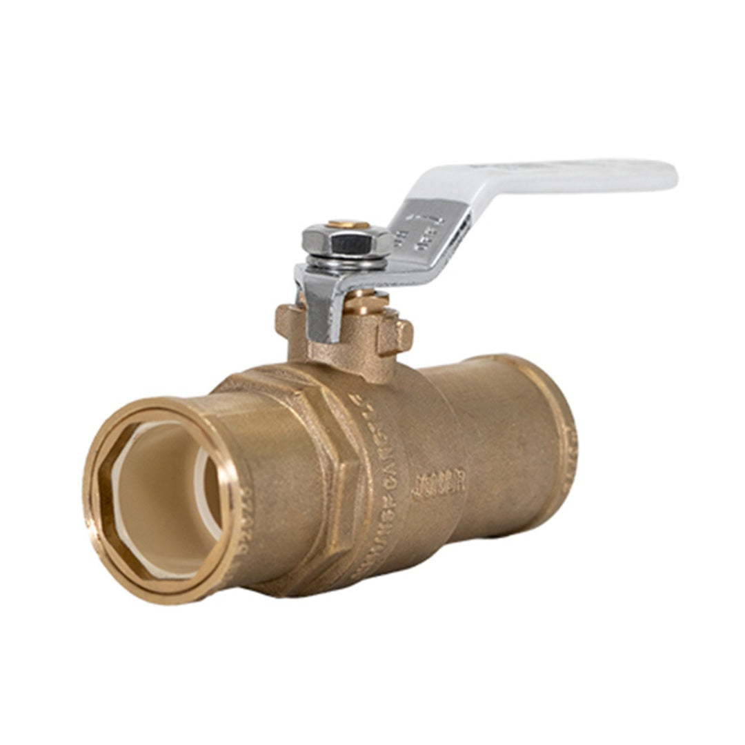 Jomar S-155G Series Full Port CPVC Solvent Connection Lead Free Brass 2-Piece Ball Valve with Lever Handle