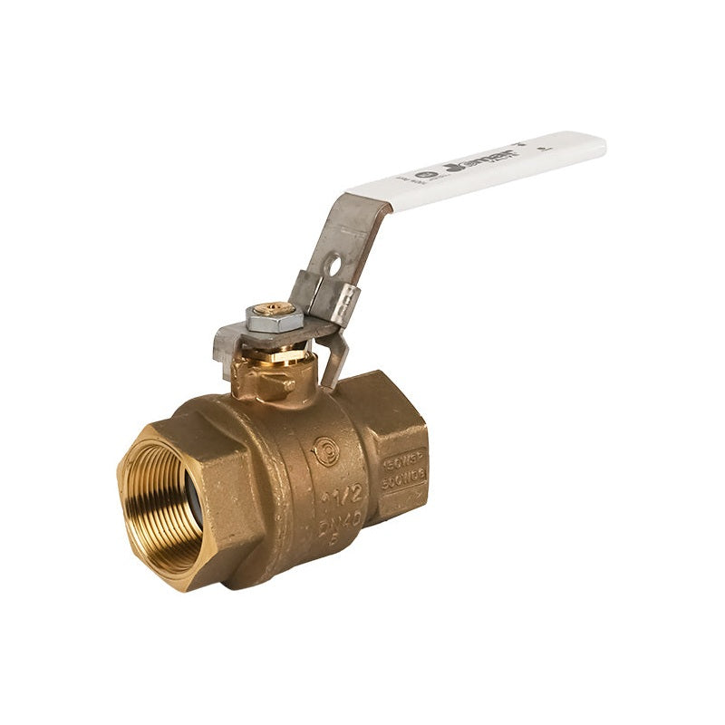 Jomar T-100CG-LH Full Port Threaded Lead Free Brass Ball Valve with Locking Handle