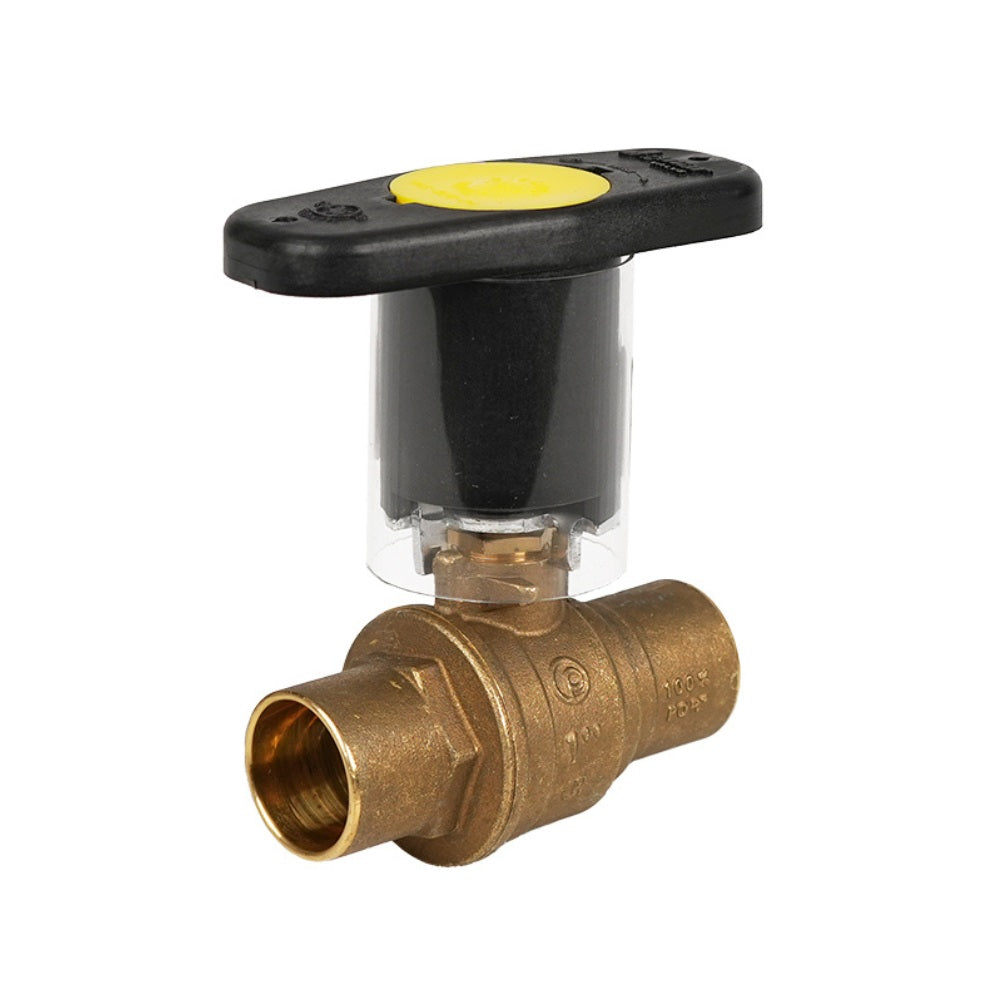 Jomar S-100CG-IH Full Port Solder Connection Lead Free Brass Ball Valve with Insulated Handle, 600 WOG