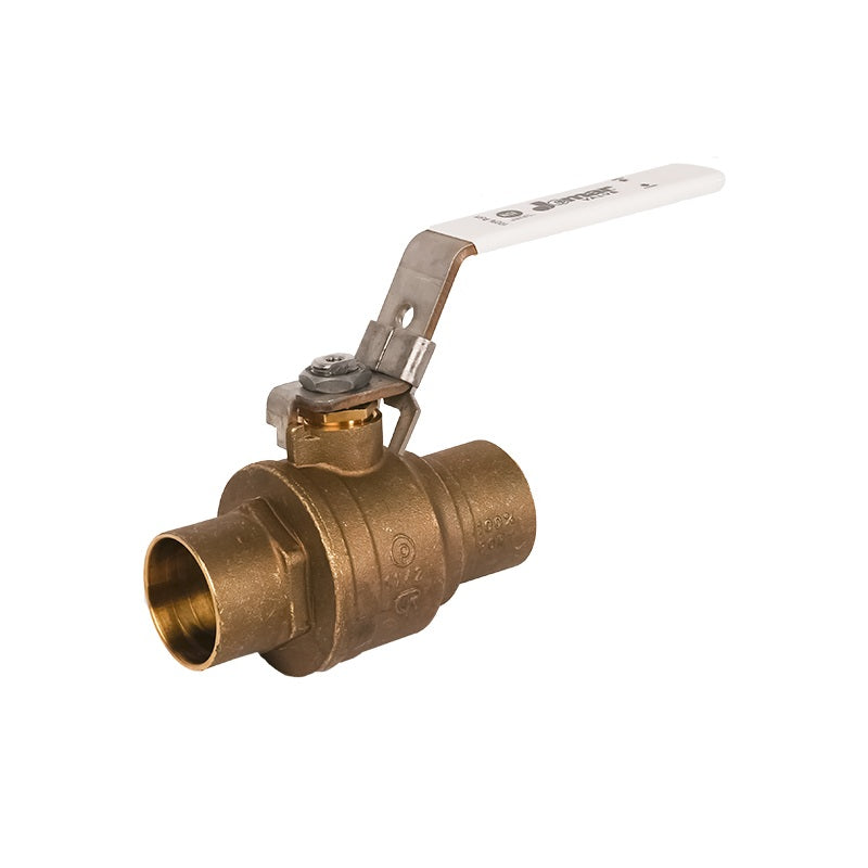 Jomar S-100CSSG-LH Solder Connection Lead Free Brass Ball Valve with Stainless Steel Trim and Locking Handle