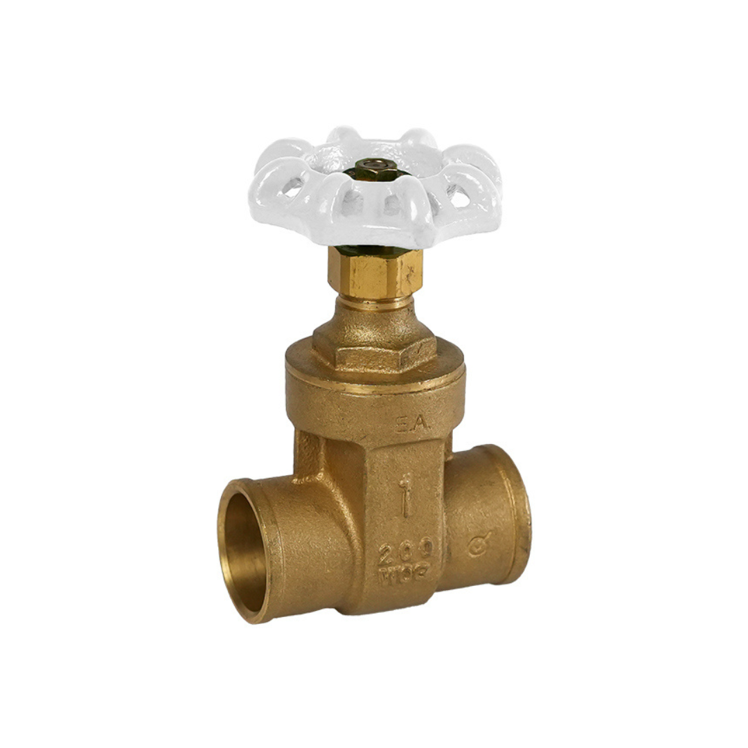 Jomar 103-405G 1 Inch Lead Free Brass Gate Valve, Non-rising Stem, Solder Connection, 200 WOG - Carton of 5