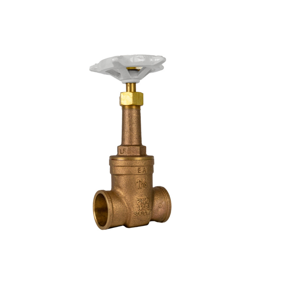 Jomar 103-453G 1/2 Inch Lead Free Bronze Gate Valve, Rising Stem, Solder Connection, 300 WOG - Carton of 6