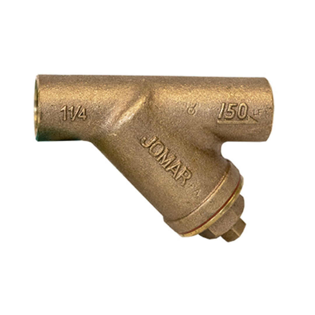 Jomar 106-405G 1 Inch Lead Free Bronze Y-Strainer, Solder Connection, 150 WOG, Stainless Steel Screen, 20 Mesh - Carton of 8