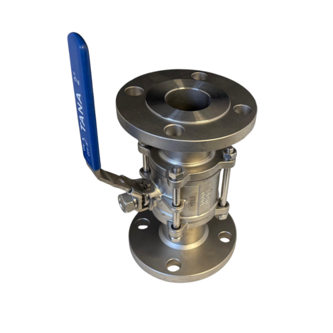 2 Inch Flanged Stainless Steel Full Port 3 Piece Ball Valve, 150# Flange