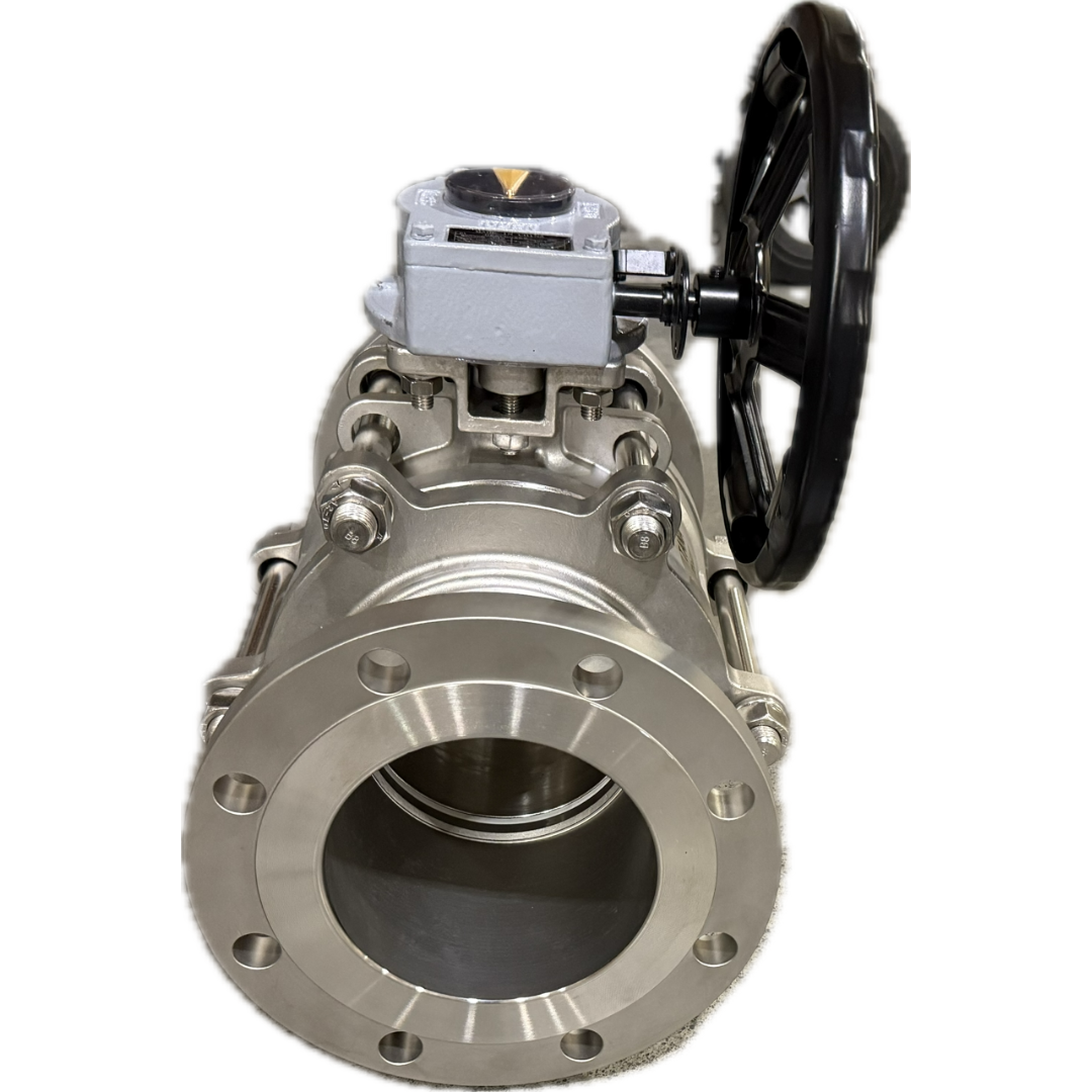 6 inch stainless steel ball valve, gear operated, side