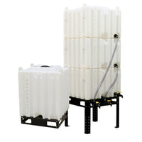 Stackable Totes with ST70/120-SK skids, ST036-LG leg kit, and ST70/120-PL plumbing kit