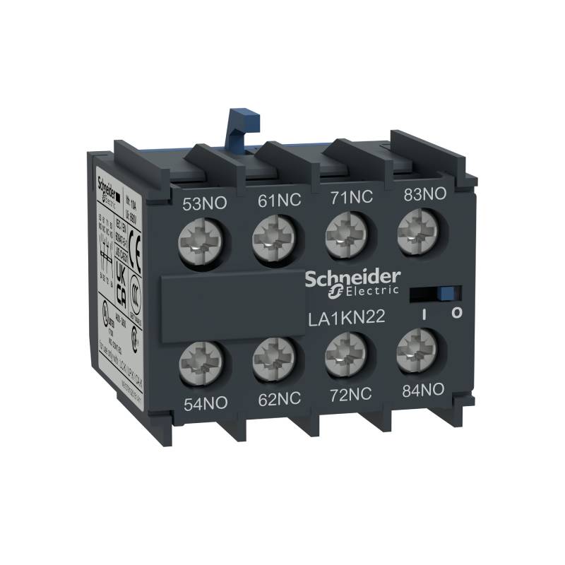 Schneider Electric LA1KN22 2NO+2NC Auxiliary Contact Block, TeSys K, Screw Clamp Terminals