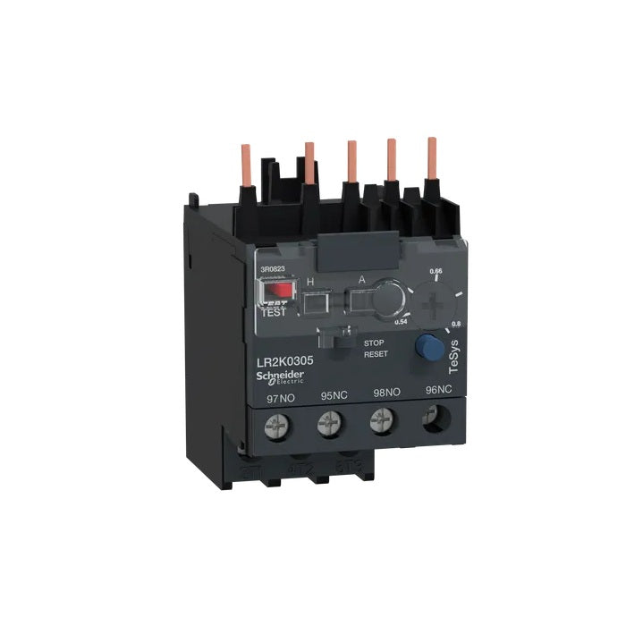 Schneider LR2K0305 Thermal Overload Relay, TeSys K, 0.54 to 0.8 A, Screw Clamp Terminals