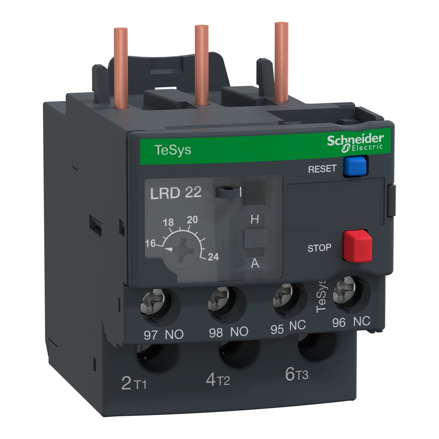 Schneider LR3D22 Thermal Overload Relay, TeSys Deca, 16 to 24 Amp