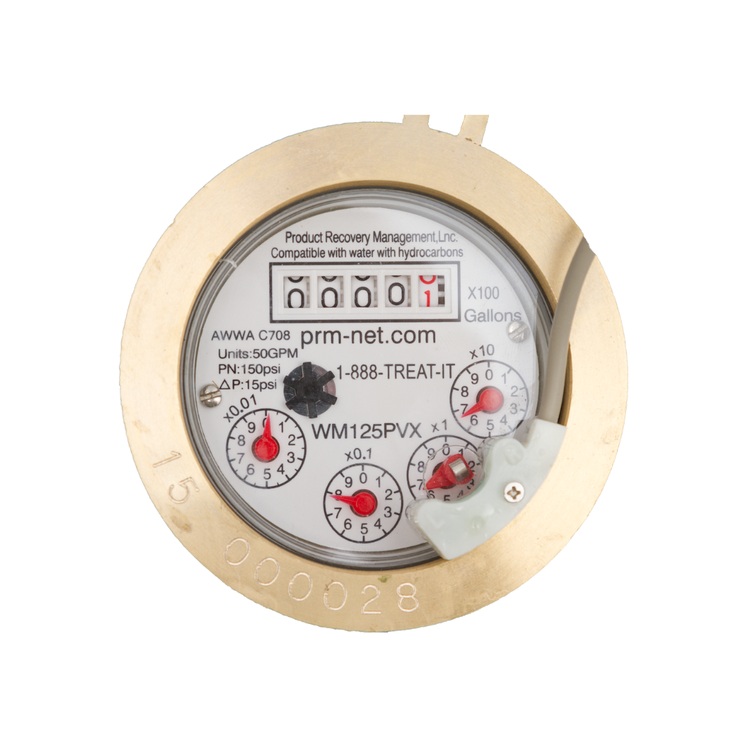 PRM 1-1/4 Inch Multi-Jet Brass Totalizing Water Meter with Pulse Output