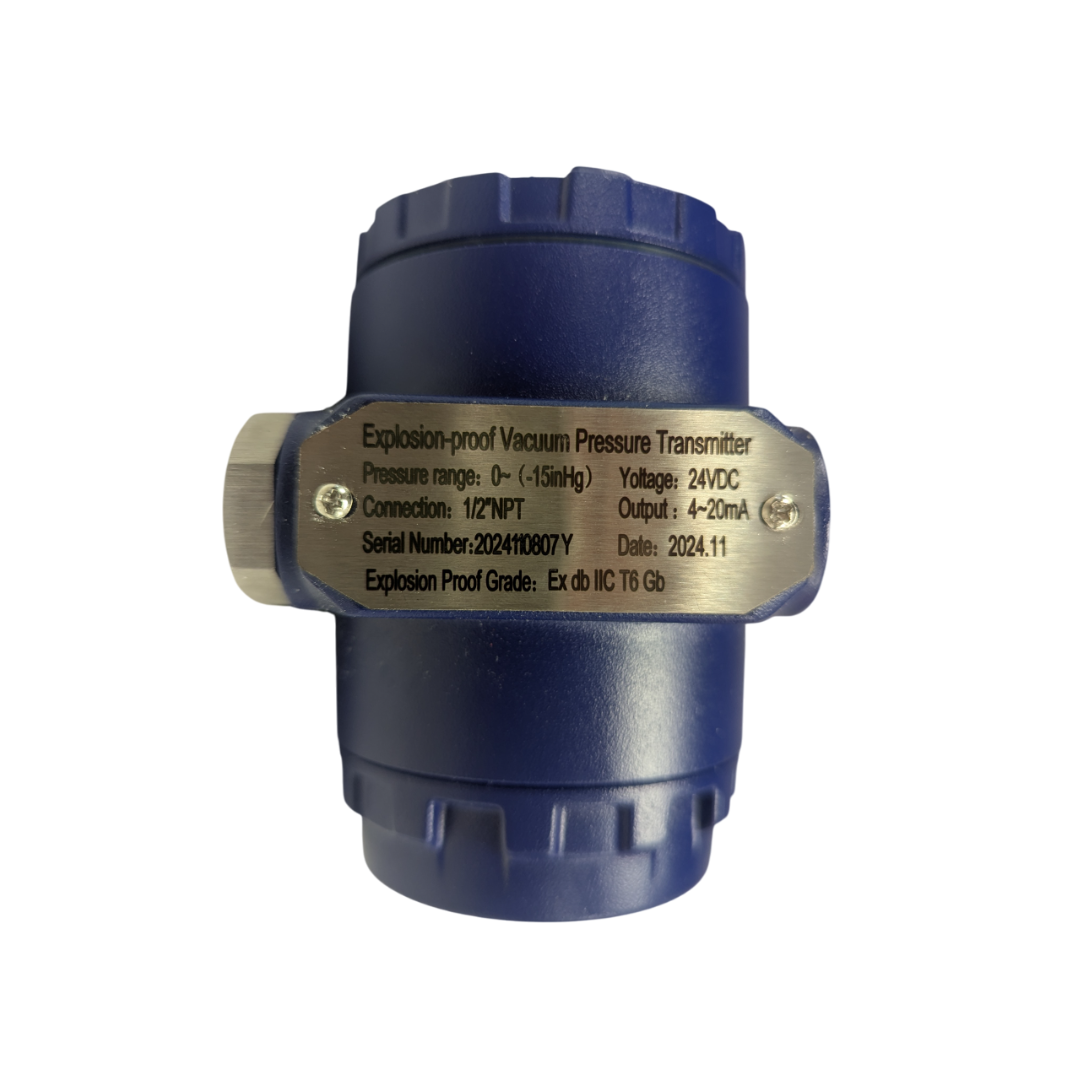 Explosion Proof Vacuum Transmitter, -15 TO 0 inHg; 316 SS, IP68 Enclosure, 1/2 Inch MNPT, 24 VDC, 4~20 mA