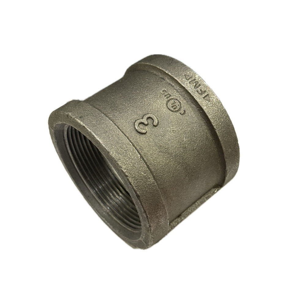 Carbon Steel Sch 40 Coupling, 3 Inch Female NPT Thread
