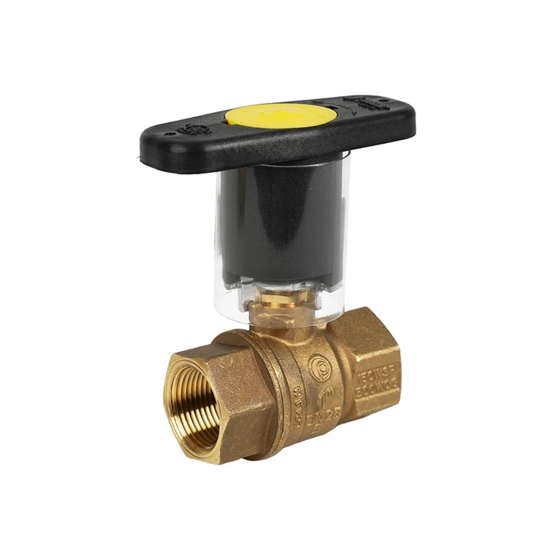 Jomar T-100CSSG-IH Full Port Threaded Lead Free Brass Ball Valve with Stainless Steel Trim & Insulated Handle, 600 WOG