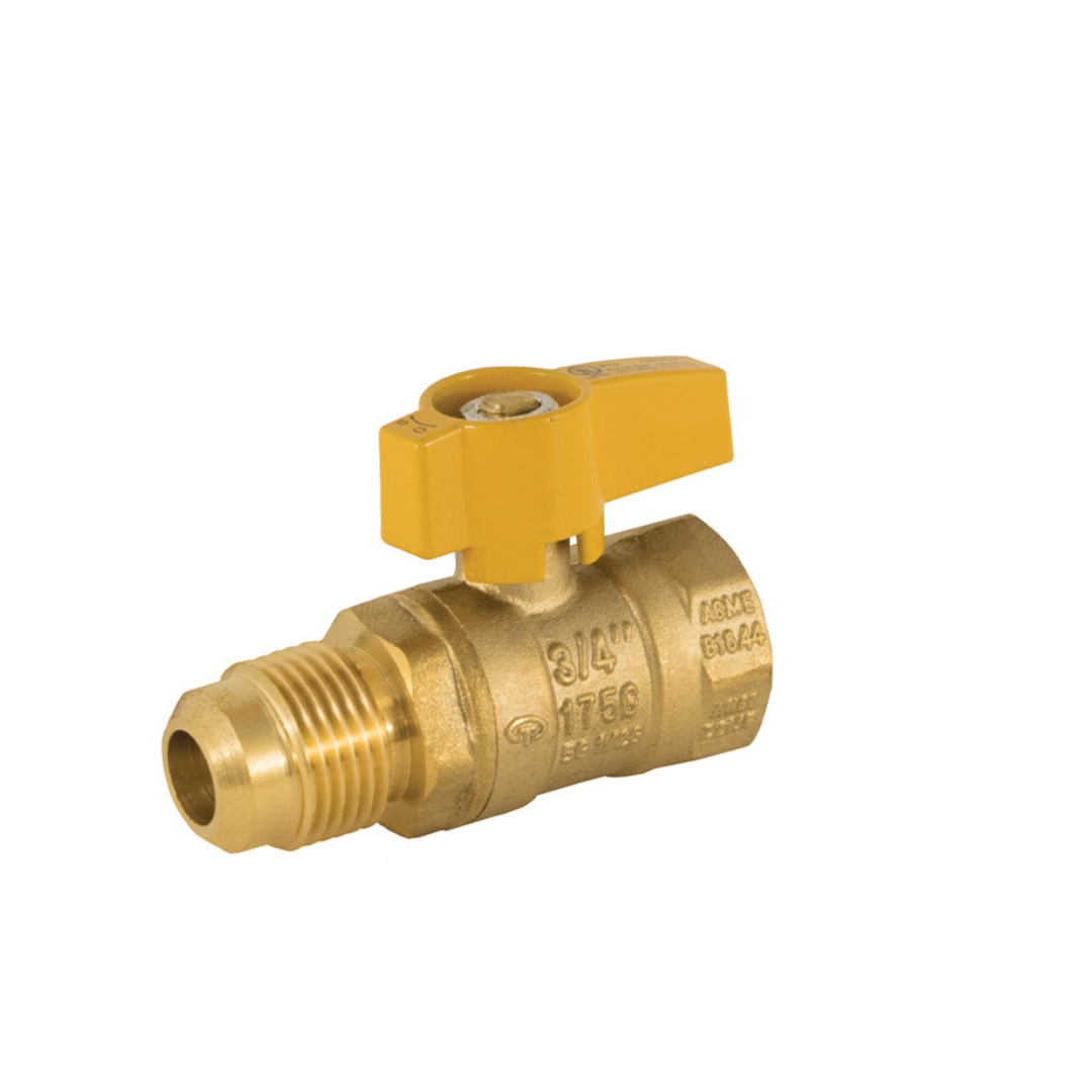 Jomar 102-633 1/2 Inch FIP x 1/2 Inch FL 2 Piece Gas Ball Valve, 600 WOG - Carton of 10