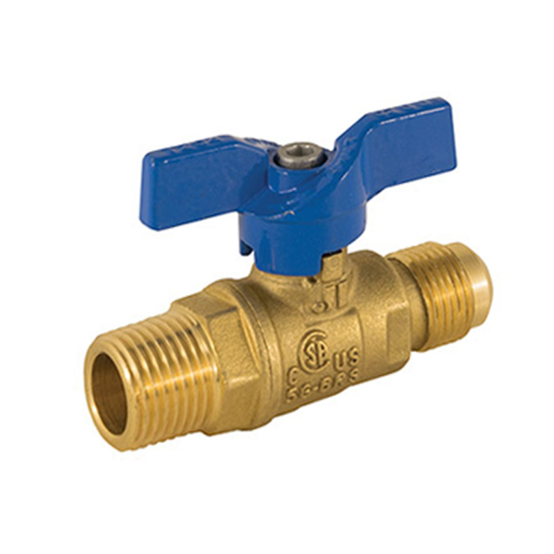 Jomar 101-404BRT 3/4 Inch FIP 2 Piece Gas Ball Valve, 600 WOG with Brass T-Handle - Carton of 6