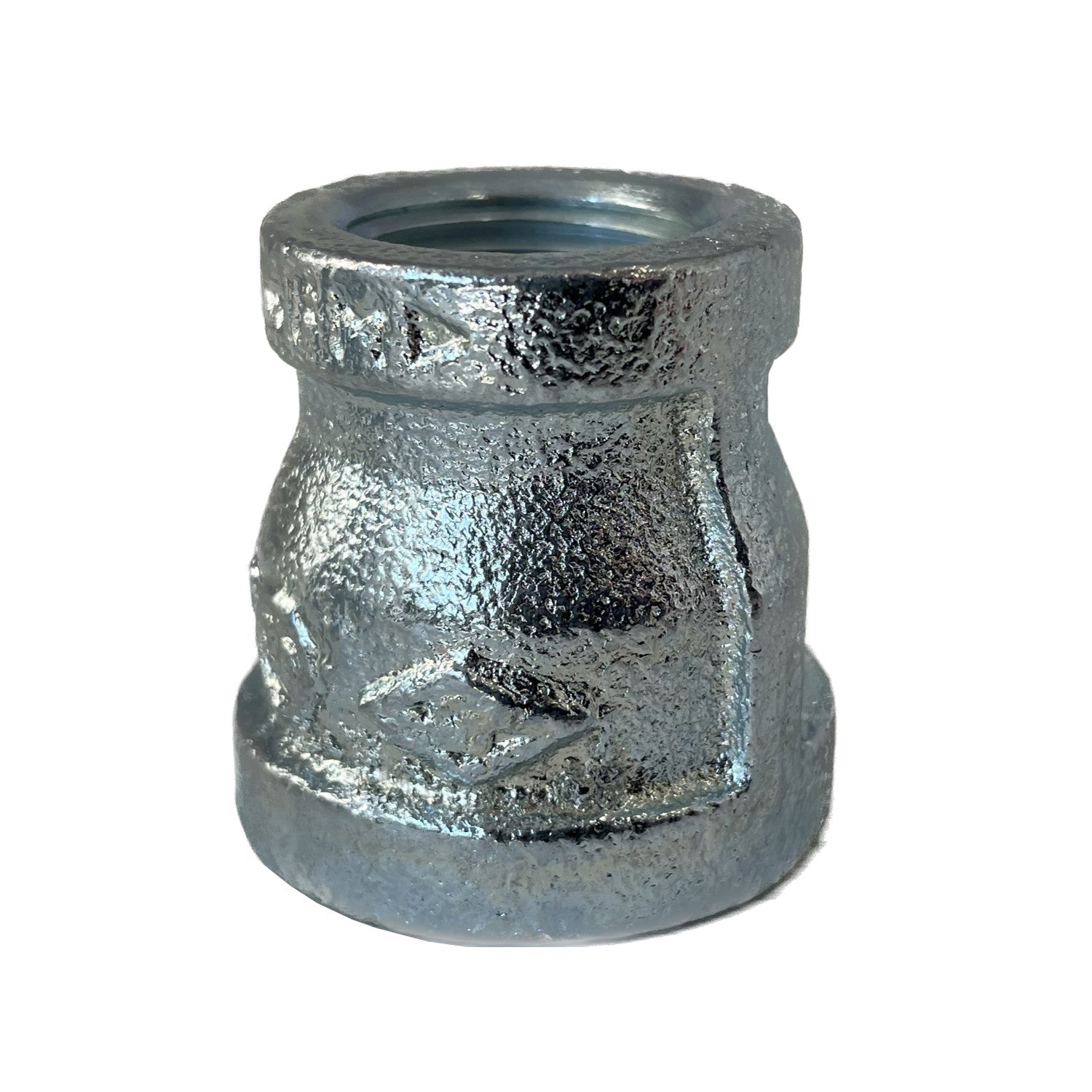 BMI 1/2 Inch x 3/8 Inch NPT Galvanized Bell Reducing Coupling, 150#, UL/FM
