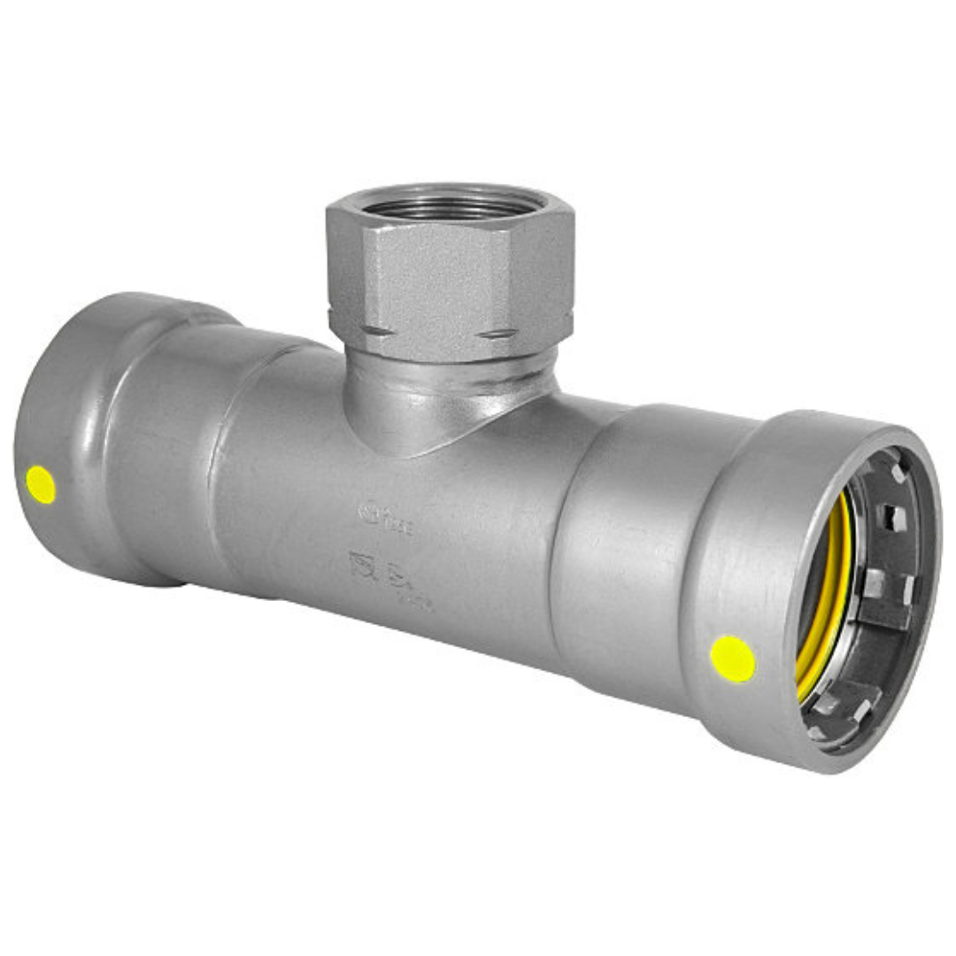 BMI 3/4 Inch X 1/2 Inch Carbon Steel Gas Press X Press X FIPS Tee - Carton of 5