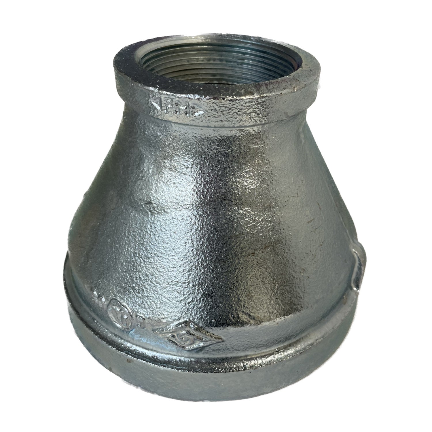 BMI 2 Inch x 1-1/2 Inch NPT Galvanized Bell Reducing Coupling, 150#, UL/FM