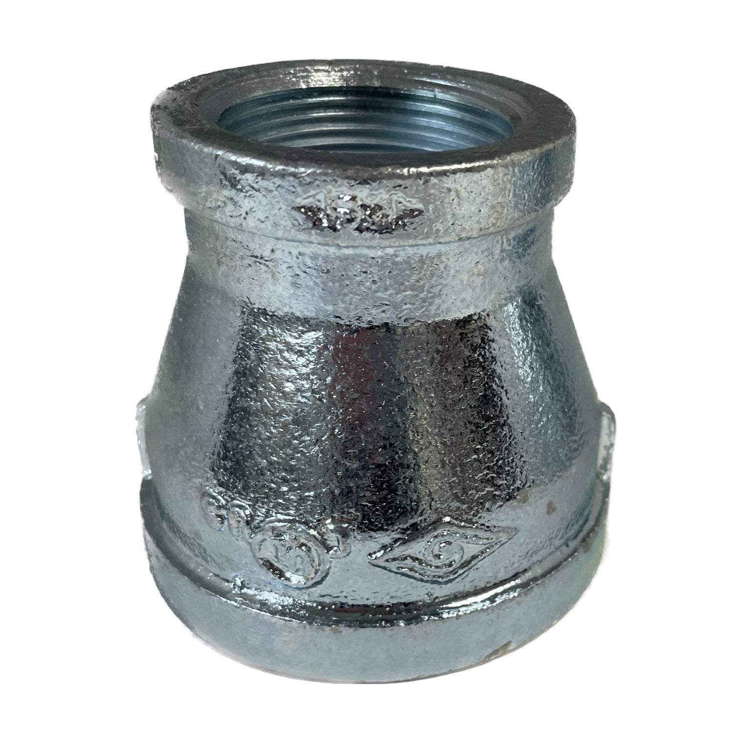 BMI 1-1/2 Inch x 1 Inch NPT Galvanized Bell Reducing Coupling, 150#, UL/FM