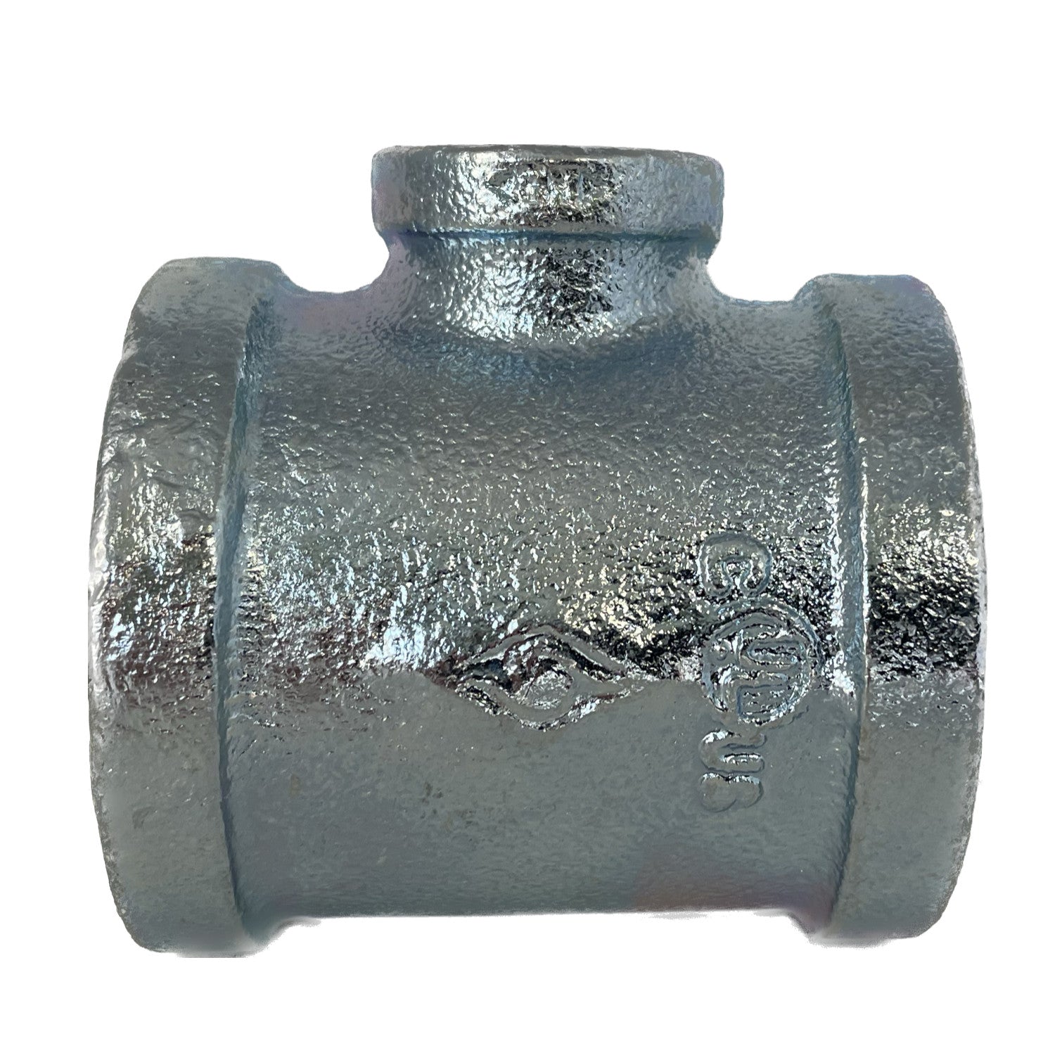 BMI 2" x 1-1/4" x 2" NPT Galvanized Reducing Tee, UL/FM