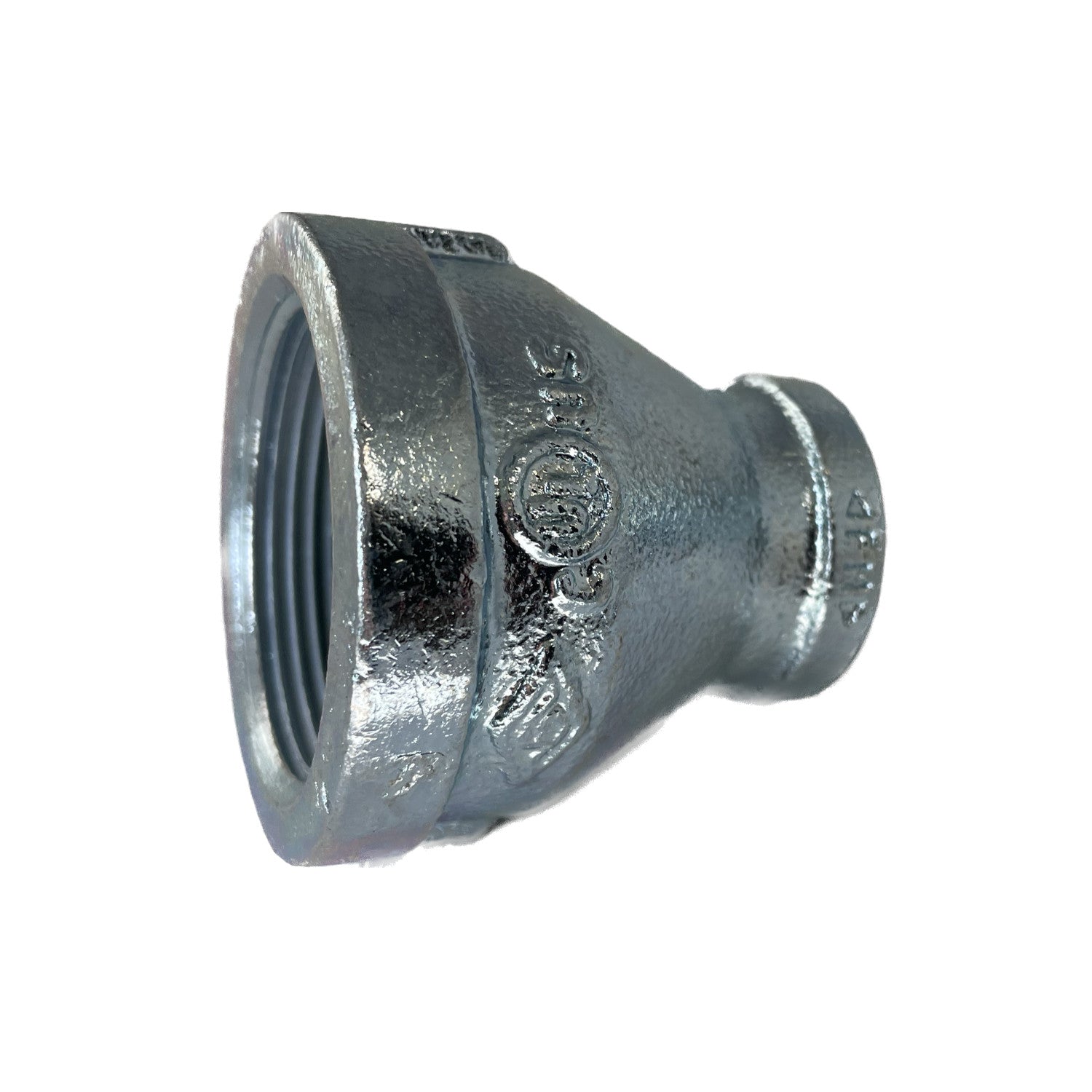 BMI 1-1/2 Inch x 1/2 Inch NPT Galvanized Bell Reducing Coupling, 150#, UL/FM