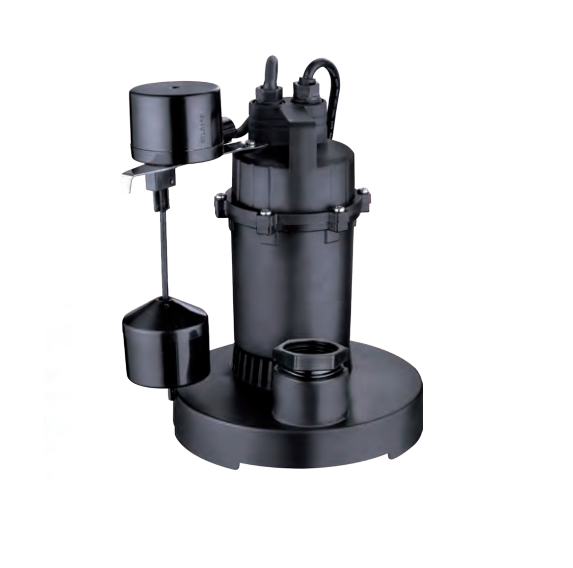 PRM Thermoplastic Sump Pump, 1/3 HP, 115V, UL Listed