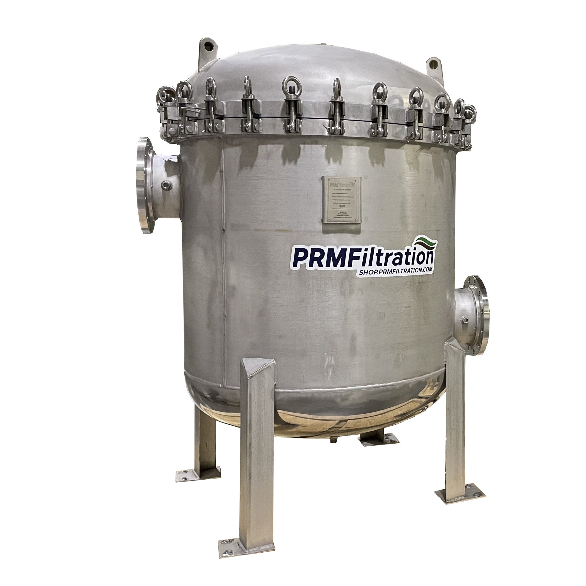 Made in America - PRM #2 304 Stainless Steel 20 Bag Multi-Filter Housing, 10 Inch Flange In/Out-150 psi