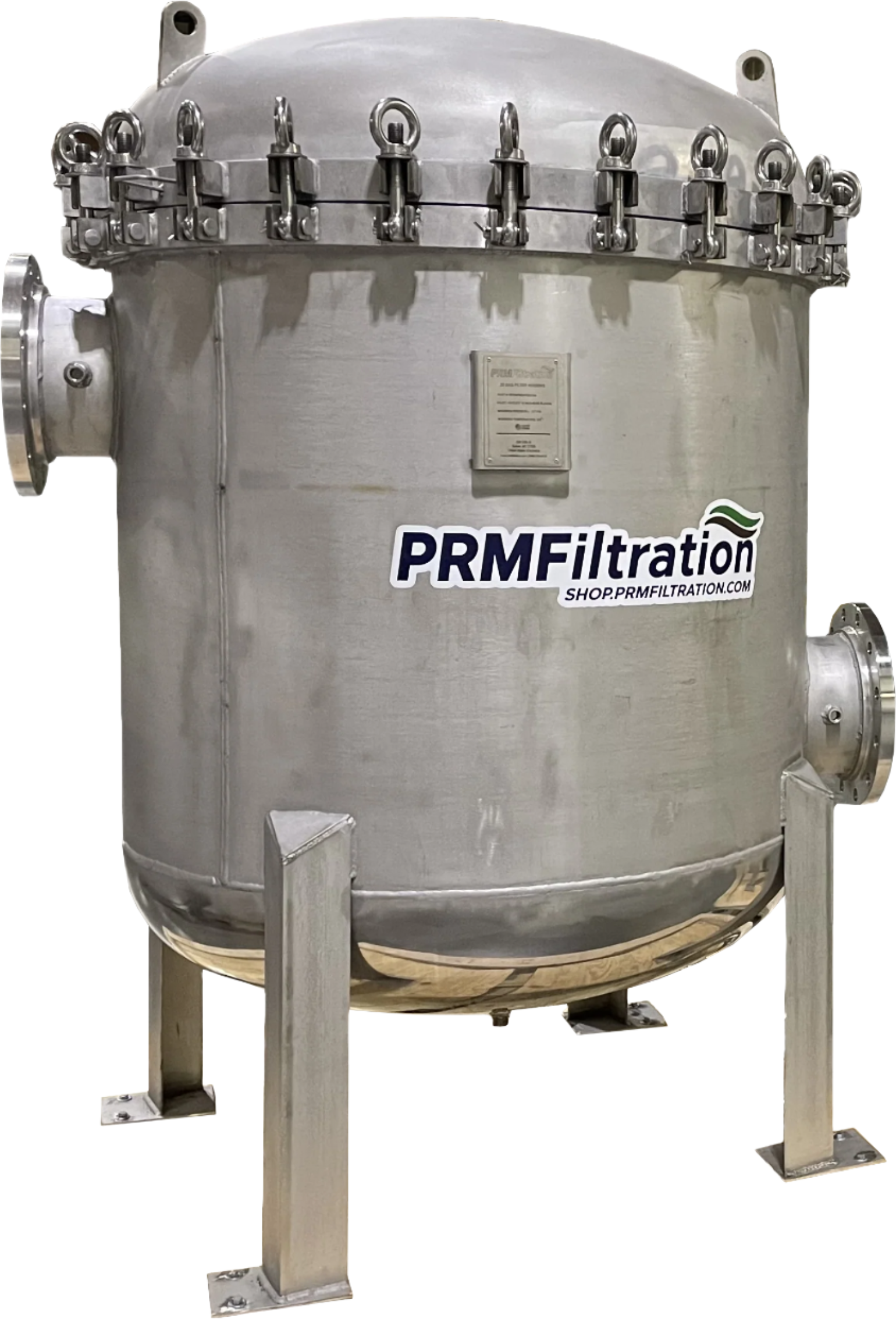 Made in America - PRM #2 304 Stainless Steel 20 Bag Multi-Filter Housing, 10 Inch Flange In/Out-150 psi