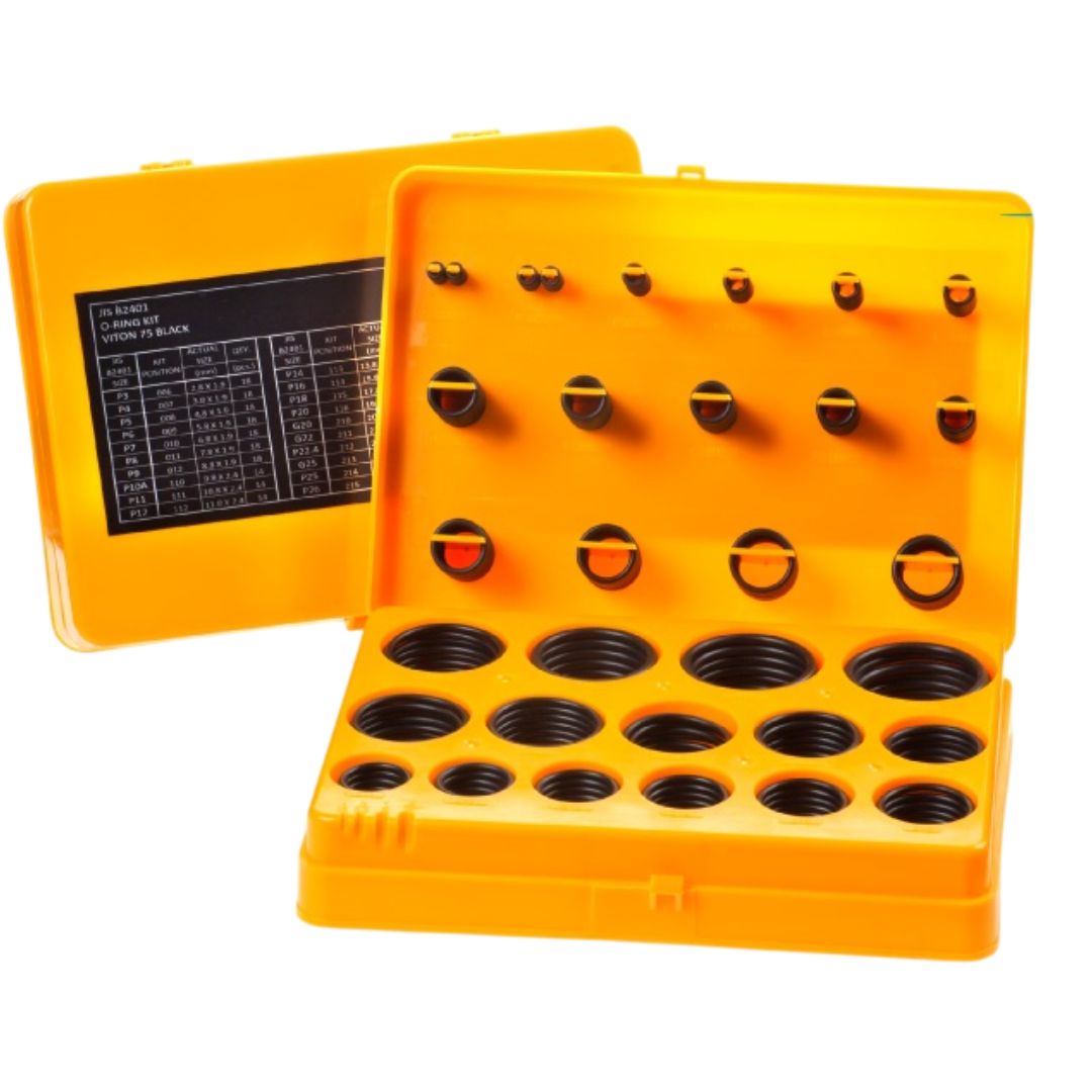 Global O-Ring Viton (FKM) O-Ring Kit - 90 Duro Black - 382 Pcs (30 Sizes)