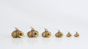 Jomar T-100FBG Full Port Threaded Lead Free Brass Three-Way Ball Valves with Integrated Strainer