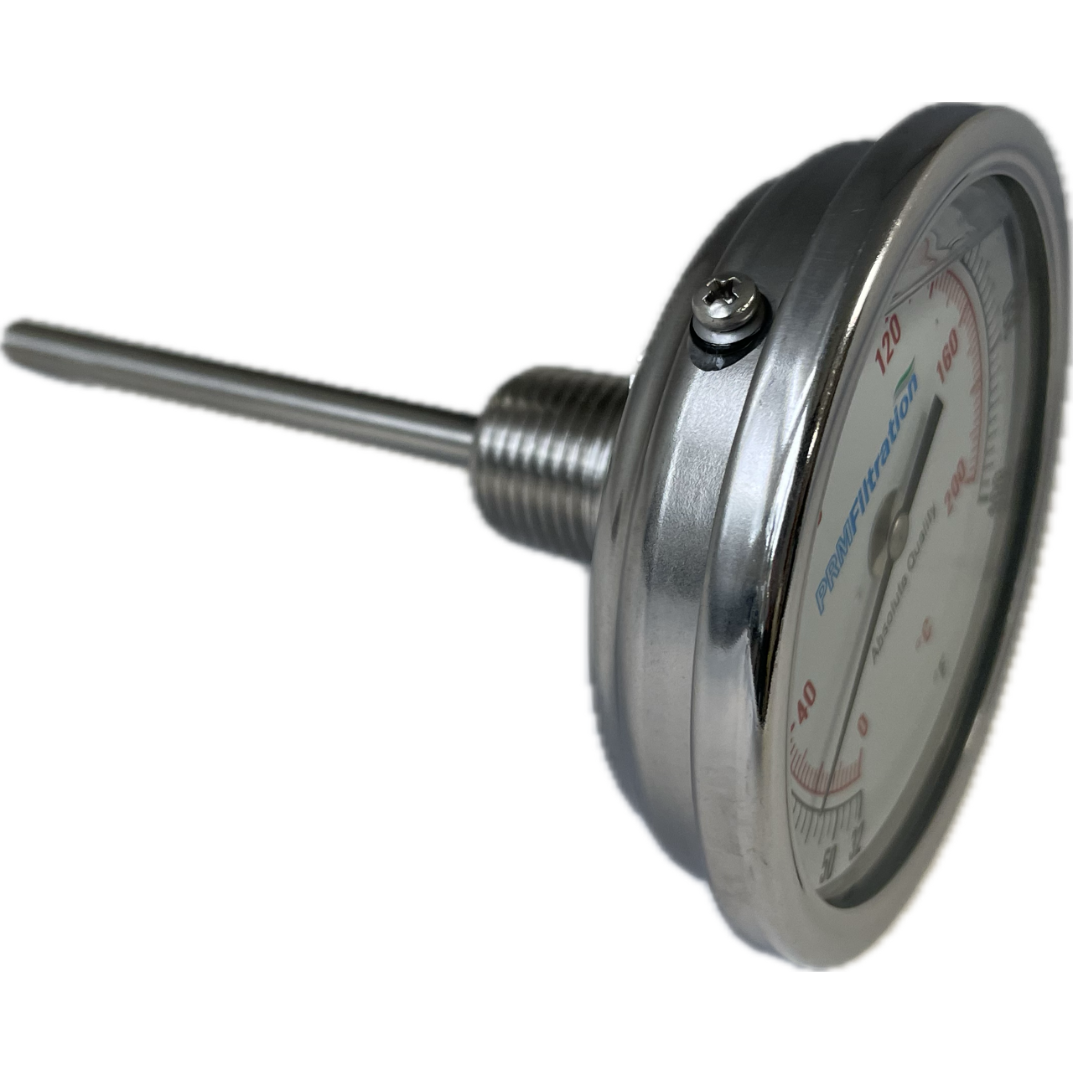 Side view of PRM 3 Inch Temperature Gauge