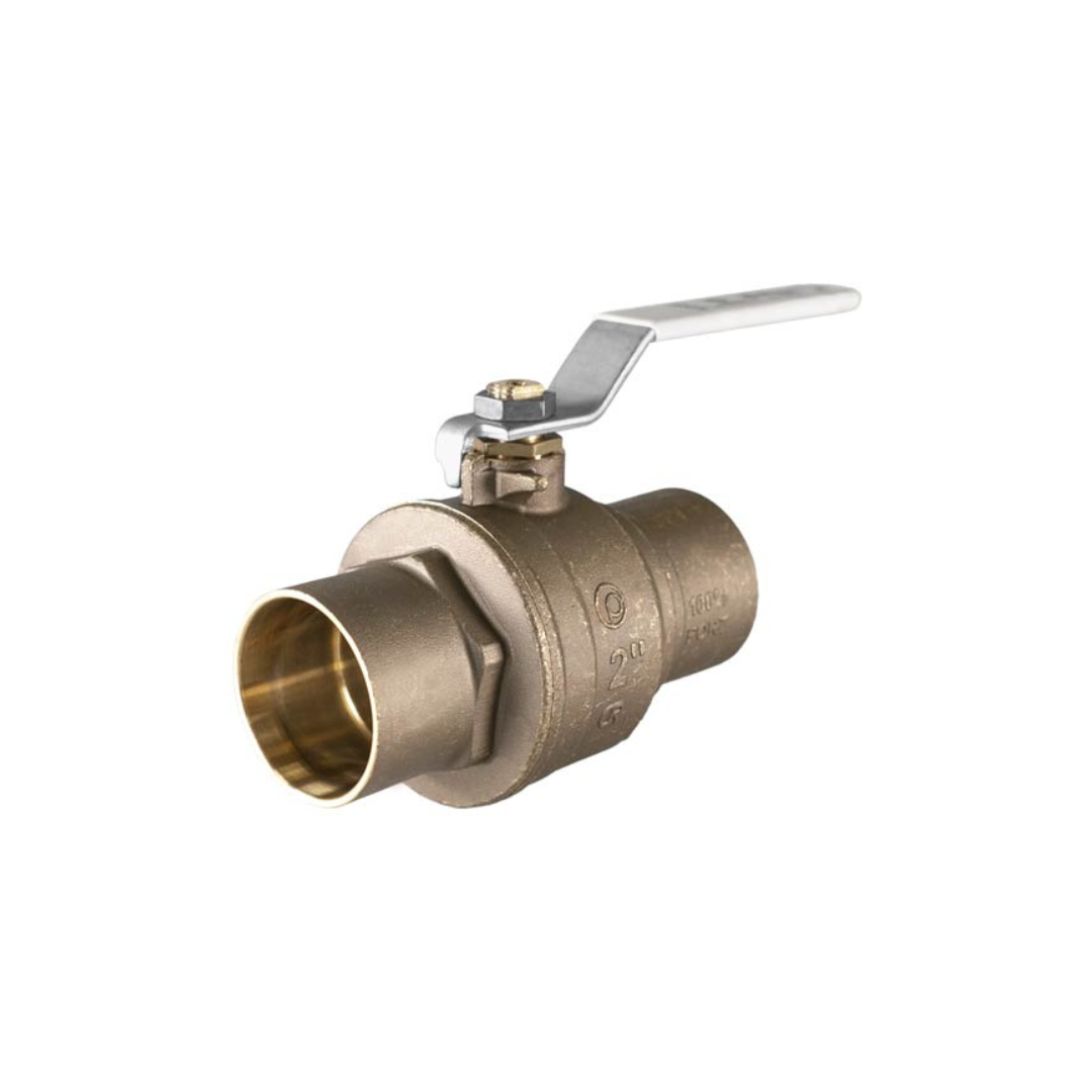 Jomar 100-415G 1 Inch Lead Free Brass Ball Valve, 2 Piece, Full Port, Solder Connection, 600 WOG - Carton of 6