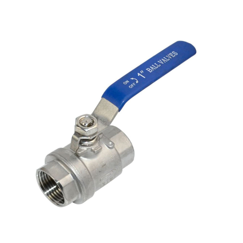 TANA 1 Inch Full Port Ball Valve Stainless Steel 304 Heavy Duty for Water, Oil, and Gas with Blue Vinyl Handle (1" NPT)