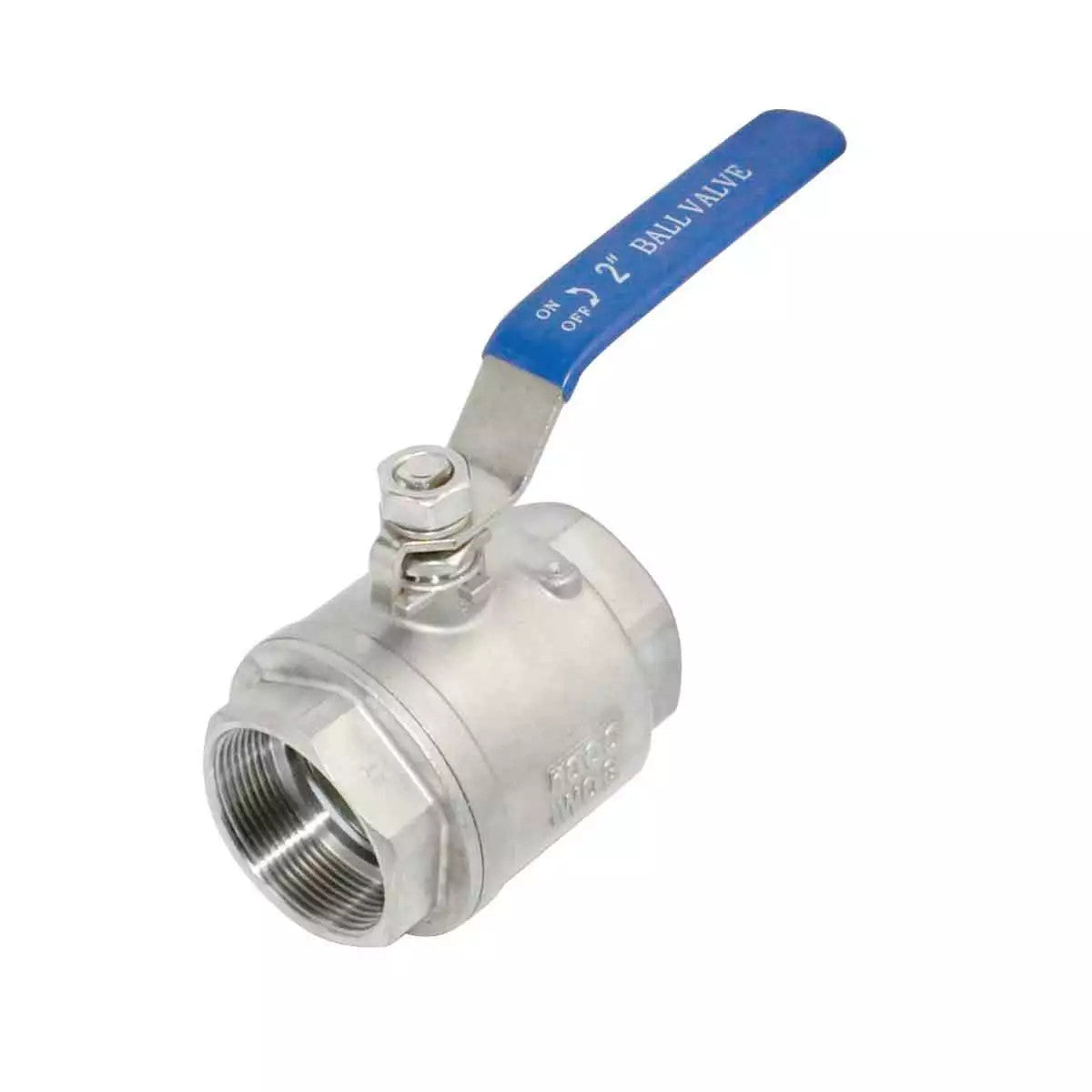 TANA 2 Inch Full Port Ball Valve Stainless Steel 304 Heavy Duty for Water, Oil, and Gas with Blue Vinyl Handles (2" NPT)