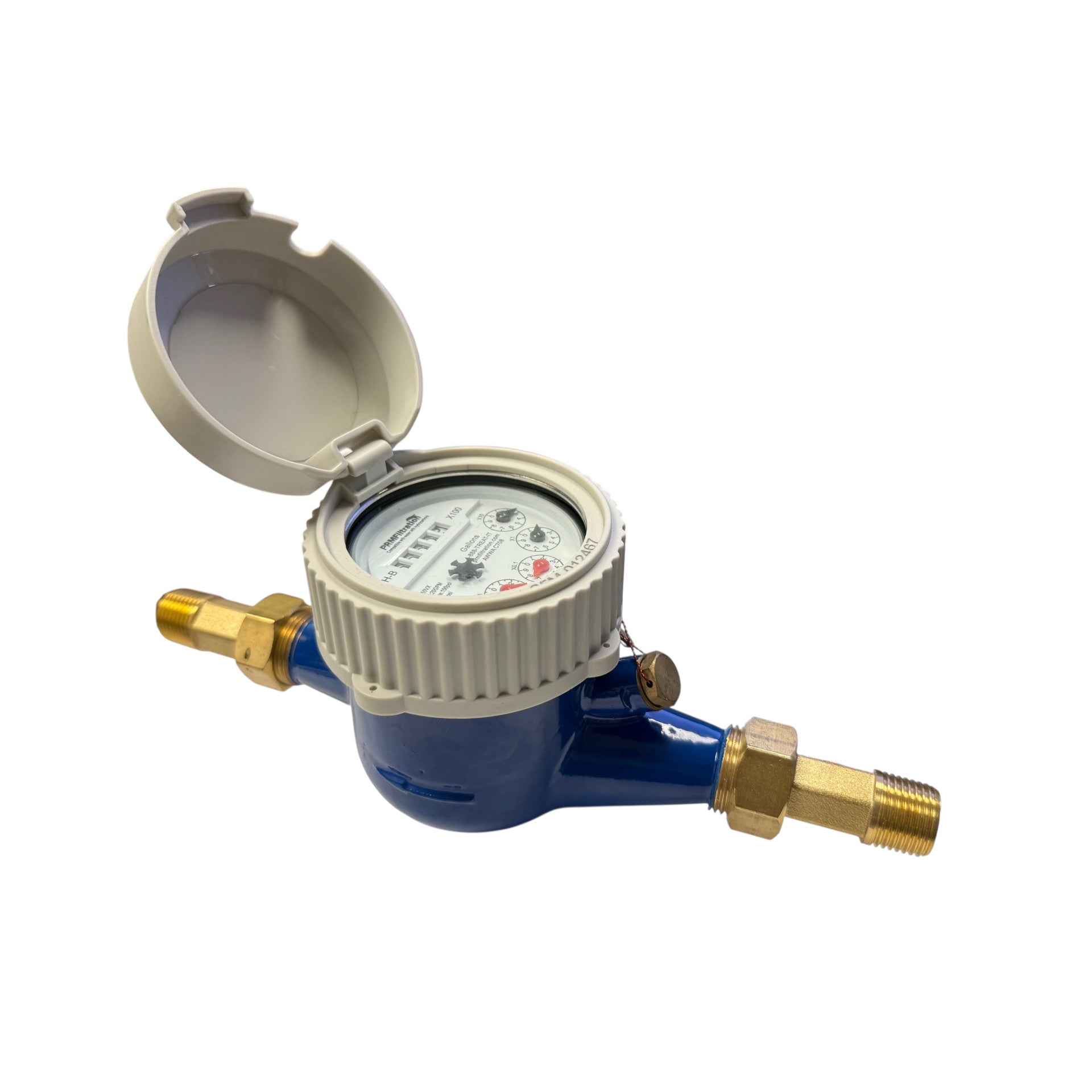 PRM 1/2 Inch Multi-Jet Brass Totalizing Water Meter